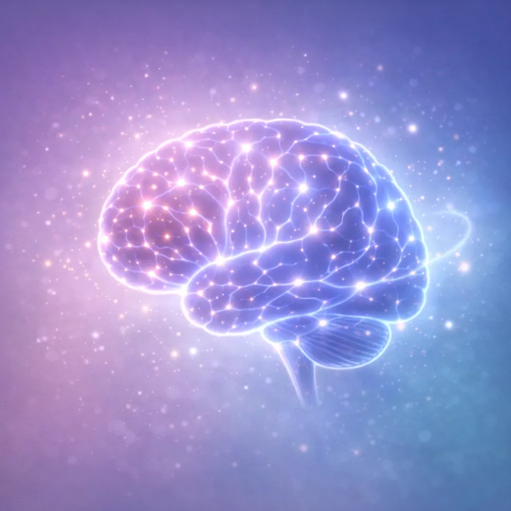 Glowing brain visualization representing cognitive health and mental clarity coverage