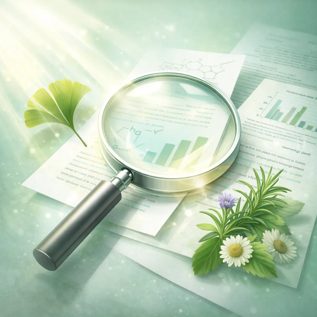 Magnifying glass over research papers representing our commitment to finding truth in supplement science